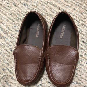 Brown slip on dress shoes